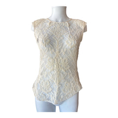Nina Ricci Lace Sleeveless Blouse Off-White – Size 40