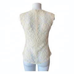 Nina Ricci Lace Sleeveless Blouse Off-White – Size 40