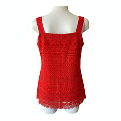 Oscar de la Renta Lace Top Red – Size 12