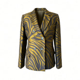 3.1 Phillip Lim Zebra-Print Blazer & Trouser Suit Set – Khaki & Black – Blazer 4 / Trousers 2