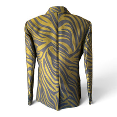 3.1 Phillip Lim Zebra-Print Blazer & Trouser Suit Set – Khaki & Black – Blazer 4 / Trousers 2