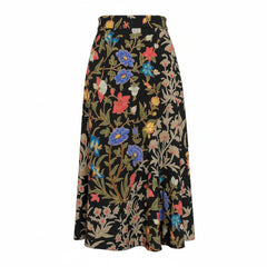 Peter Pilotto Black Asymmetric Floral Cloqué Skirt - Textured Designer Midi, Size 10