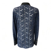 3.1 Phillip Lim Floral Lace Blouse – Navy Blue – Size 6
