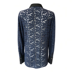 3.1 Phillip Lim Floral Lace Blouse – Navy Blue – Size 6