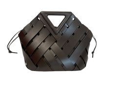 Bottega Veneta Point Bolso Cesta de Cuero con Asa de Punto Trenzado