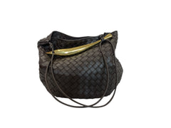 Bolso Bottega Veneta Sardine grande de cuero intrecciato Fondant con asa dorada