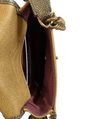 Chanel Beige/Gold Leather Shoulder Bag with Gold Hardware – Classic Designer Flap Bag with Dust Bag