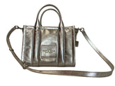 Marc Jacobs The Small Tote Bag Silver Metallic Leather Crossbody