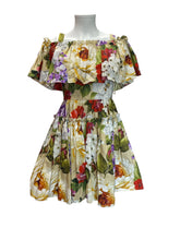 Dolce & Gabbana Floral Off-Shoulder Mini Dress Βαμβακερό - Μέγεθος 40 - Στυλ Σικελίας