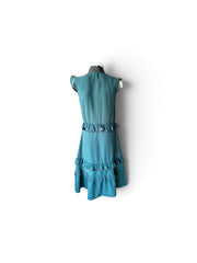 Pinko Ruffled Bow-Neck Midi Dress – Green – Size 38