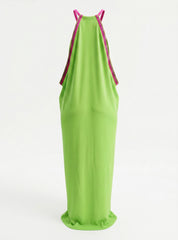 Pitusa Inca Sundress Neon Green with Pink Trim – Size Standard