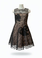 Red Valentino Lace Cocktail Dress with Bow Appliqué – Black – Size 42