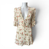 Reformation Alaina Floral Mini Dress – Ivory Rose Print
