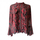 Religion Printed Blouse – Red & Black – Small