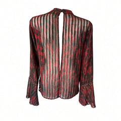 Religion Printed Blouse – Red & Black – Small