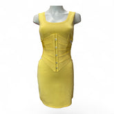 Roberto Cavalli Yellow Mini Dress with Belt – Size IT 42