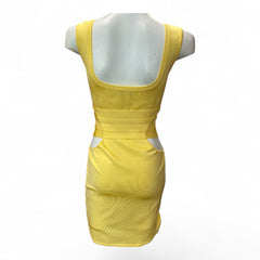 Roberto Cavalli Yellow Mini Dress with Belt – Size IT 42