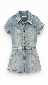 Rolla’s Light-Wash Denim Romper – Size 10