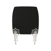 Area Crystal Flower Mini Skirt