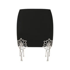 Area Crystal Flower Mini Skirt