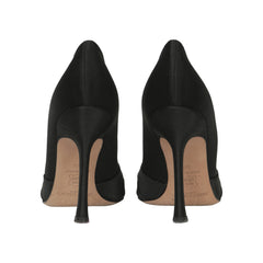 Jimmy Choo Black Satin Peep Toe Pumps