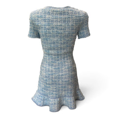 Self-Portrait Light Blue Tweed Bow Mini Dress – Size Small