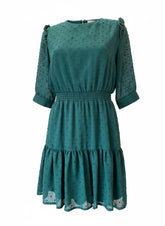 Sessùn Green Swiss Dot Mini Dress – French Bohemian Romantic Dress – Size Small