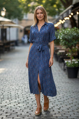 Sézane Blue Floral Shirt Dress - Size 34