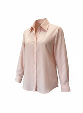 The Frankie Shop Georgia Fluid Shirt – Light Pink Pinstripe Button-Down Blouse