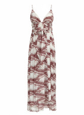 Thomas Wylde White & Red Patterned Silk Maxi Dress – Rare Luxury Bohemian Silk Dress – New With Tags – Size XS