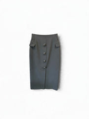 Twenty 29 Black High-Waisted Button-Front Pencil Skirt – Size S