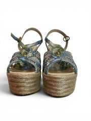 Unisa Snakeskin Platform Espadrille Wedges | Summer Statement – Size 39