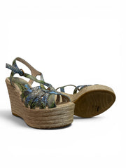 Unisa Snakeskin Platform Espadrille Wedges | Summer Statement – Size 39