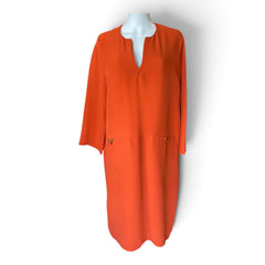 Valentino V-Gold Midi Dress – Orange – Size 50