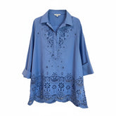 Valentino Garavani Floral Embroidered Mini Dress Blue - Size 44