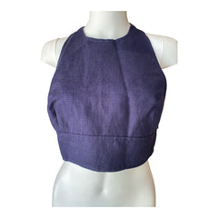 Valentino Cropped Knit Top Navy Blue – Size 40