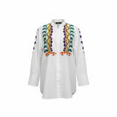 Valentino Garavani Embroidered White Shirt Beaded Detail Luxury - Size 50