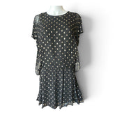 Vanessa Bruno Gold Polka Dot Mini Dress – Black – Size 36