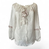 Vanita Rosa Embroidered White Blouse – Size Small