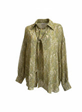 Vassia Kostara Silk Blouse with Bow Tie – One Size