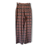 Vassia Kostara Printed Wide-Leg Pants – Black – Size Small