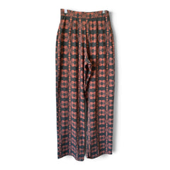 Vassia Kostara Printed Wide-Leg Pants – Black – Size Small