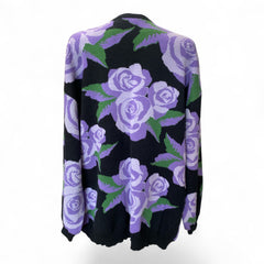 Vassia Kostara Purple Rose Cardigan – One Size