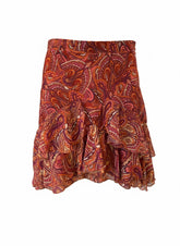Vassia Kostara Paisley Mini Skirt, Red - Size Medium