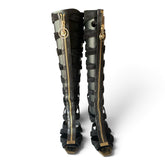 Versace Resort 2015 Black Suede Gladiator Knee-High Boots – Size 41
