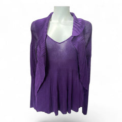 Versace Purple Knit Tank Top & Cardigan Twin Set – Size 42