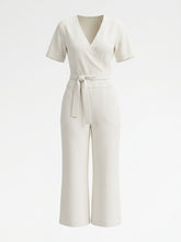 Wildwood White Belted Wide-Leg Jumpsuit – Size Small