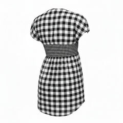 Yves Saint Laurent Black and White Gingham Empire Waist Top