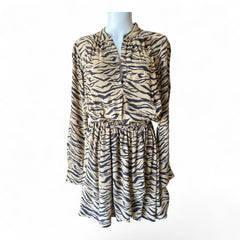 Zadig & Voltaire Rinka Tiger Dress Beige Black – Small