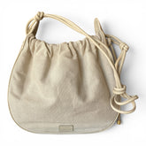 Zeus + Dione Off-White Canvas Drawstring Handbag